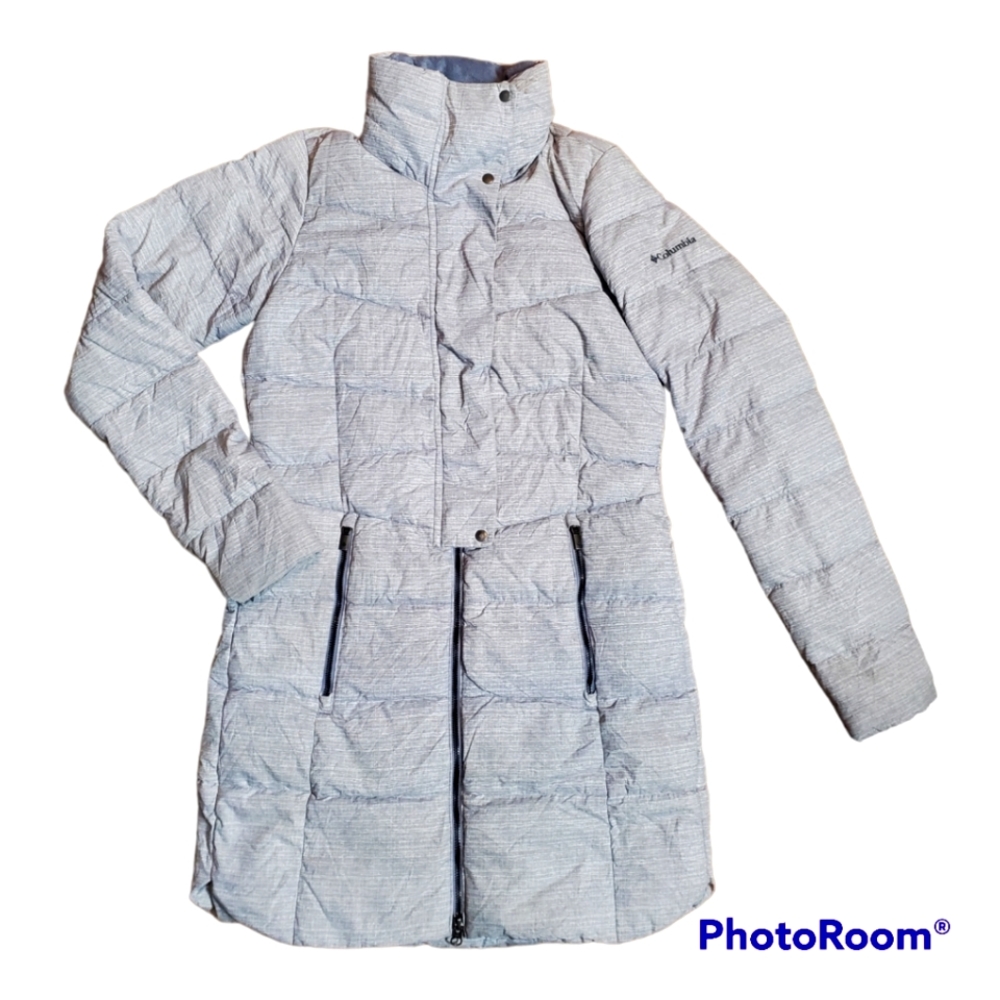 Columbia Womans Long Double Zipper Puff Jacket Coat